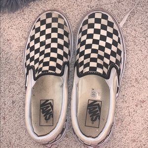 Checkered slip on vans